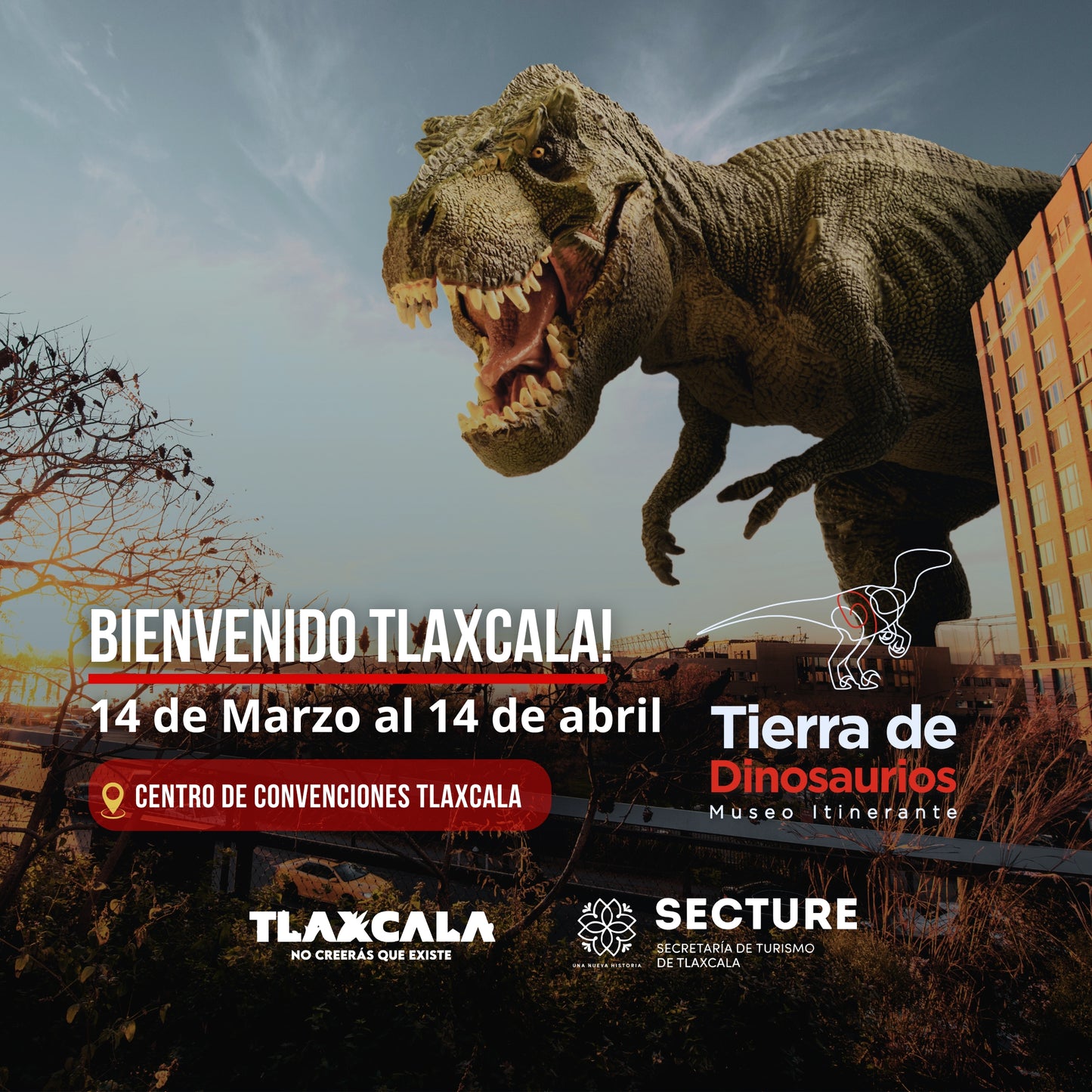 Tierra de Dinosaurios en Tlaxcala banner informativo